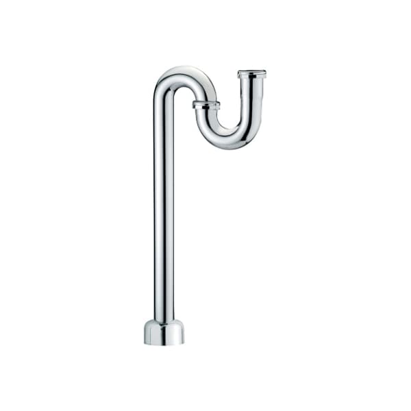 Everflow S-Trap w/Flange, w/Box Escutcheon for Tubular Drain Applications, 20GA Chrome Plated Brass 1-1/2" 12914-K - main